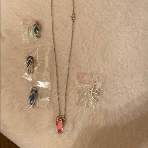 Flip flop pendant with interchangeable charms